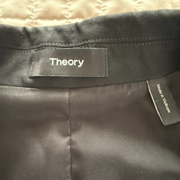 Theory Blazer Classic Black 2 Button Size 6 - Picture 3 of 5